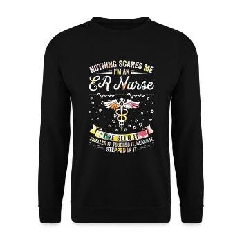 Nichts Macht Mir Angst - ER-Krankenschwester - Unisex Pullover - Schwarz - Vorne - Alina (178cm) & Michal (187cm)
