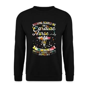 Nichts Macht Mir Angst - Herzkrankenschwester - Unisex Pullover - Schwarz - Vorne - Alina (178cm) & Michal (187cm)