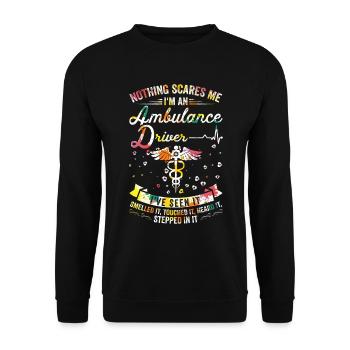 Rien ne me fait peur - chauffeur d’ambulance - Sweat-shirt Unisexe - noir - Devant - Alina (178cm) & Michal (187cm)