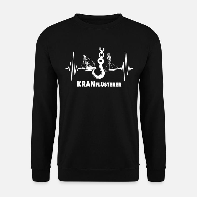 Kranführer EKG Kranfahrer Herzlinie - Unisex Pullover - Schwarz