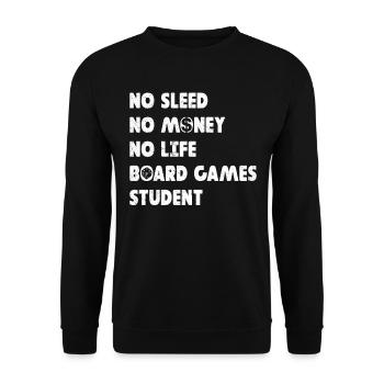 No Sleep No Money No Life Board Games Student Dice - Unisex Pullover - Schwarz - Vorne - Alina (178cm) & Michal (187cm)