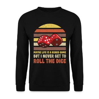 La vie est un jeu de société joueur d’échecs dés - Sweat-shirt Unisexe - noir - Devant - Alina (178cm) & Michal (187cm)