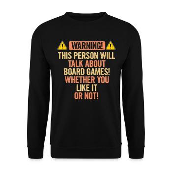 This Person Will Talk About Board Games Chess - Unisex Pullover - Schwarz - Vorne - Alina (178cm) & Michal (187cm)