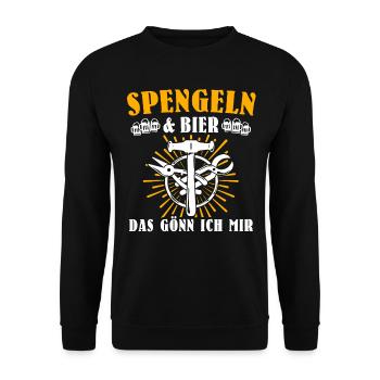 Spengler Sprüche Spengeln Bauspengler - Unisex Pullover - Schwarz - Vorne - Alina (178cm) & Michal (187cm)