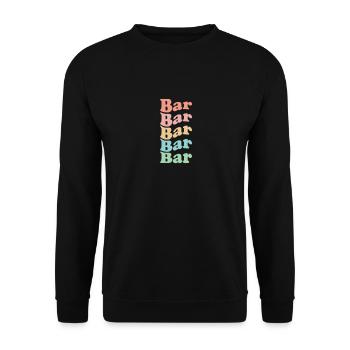 Vintage 70er Hippie Montenegro Stadt - Retro Bar - Unisex Pullover - Schwarz - Vorne - Alina (178cm) & Michal (187cm)