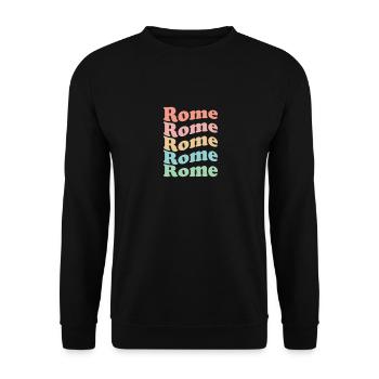 Vintage 70s Hippie Italie Ville - Rétro Rome - Sweat-shirt Unisexe - noir - Devant - Alina (178cm) & Michal (187cm)