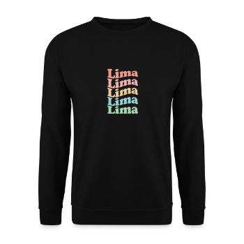 Vintage 70s Hippie Peru City - Retro Lima - Unisex Sweatshirt - black - Front - Alina (178cm) & Michal (187cm)