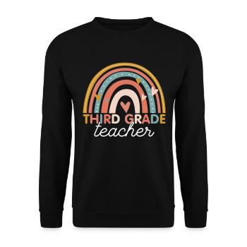 Lehrer - Vintage 3. Dritte Klasse - Unisex Pullover - Schwarz - Vorne - Alina (178cm) & Michal (187cm)