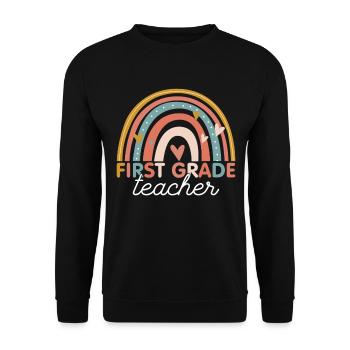Teacher - Vintage 1. First grade - Unisex Sweatshirt - black - Front - Alina (178cm) & Michal (187cm)
