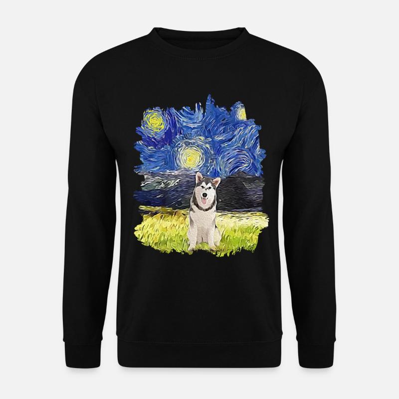 Sternennacht - Alaskan Malamute - Unisex Pullover - Schwarz