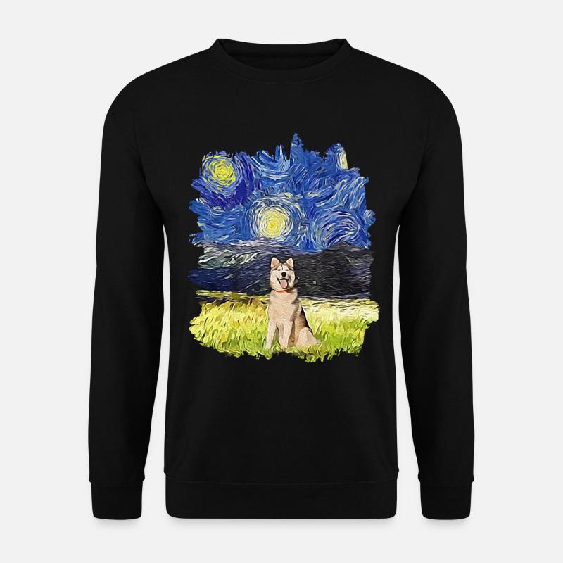 Starry Night - Alaskan Husky - Unisex Sweatshirt - black