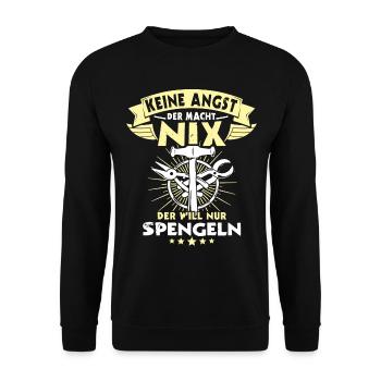 Spengler Spengeln Bauspengler - Unisex Pullover - Schwarz - Vorne - Alina (178cm) & Michal (187cm)