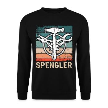 Spengler Spengeln Bauspengler - Unisex Pullover - Schwarz - Vorne - Alina (178cm) & Michal (187cm)