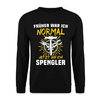 Spengler Spengeln Bauspengler - Unisex Pullover - Schwarz - Vorne - Alina (178cm) & Michal (187cm)
