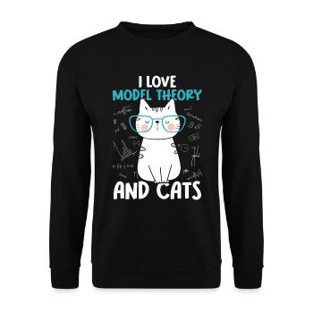 J’aime les chats - Théorie des modèles - Sweat-shirt Unisexe - noir - Devant - Alina (178cm) & Michal (187cm)