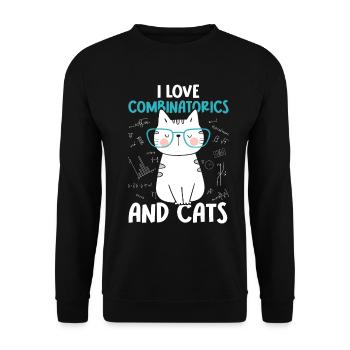 I Love Cats - Combinatorics - Unisex Sweatshirt - black - Front - Alina (178cm) & Michal (187cm)