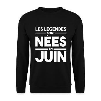 les légendes sont nées en juin - Sweat-shirt Unisexe - noir - Devant - Alina (178cm) & Michal (187cm)