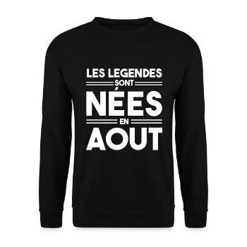 les légendes sont nées en août - Sweat-shirt Unisexe - noir - Devant - Alina (178cm) & Michal (187cm)