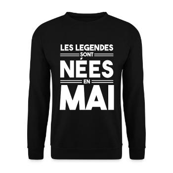 les légendes sont nées en mai - Sweat-shirt Unisexe - noir - Devant - Alina (178cm) & Michal (187cm)