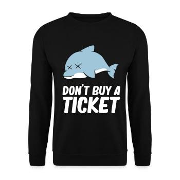 Don't buy a ticket - Dolphin - Unisex Sweatshirt - black - Front - Alina (178cm) & Michal (187cm)