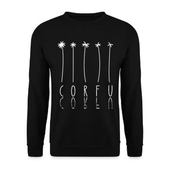 Palmenurlaub - Insel Griechenland Korfu - Unisex Pullover - Schwarz - Vorne - Alina (178cm) & Michal (187cm)