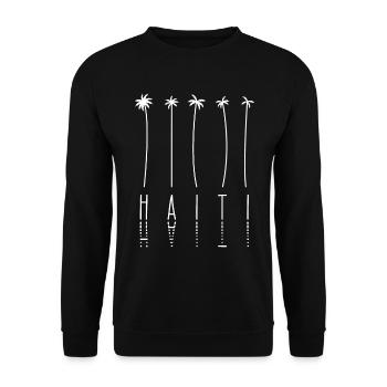 Vacances palmier - Île d’Haïti - Sweat-shirt Unisexe - noir - Devant - Alina (178cm) & Michal (187cm)