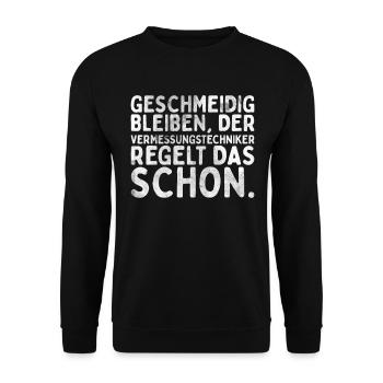 Vermessungstechniker Landvermesser Tolle - Unisex Pullover - Schwarz - Vorne - Alina (178cm) & Michal (187cm)