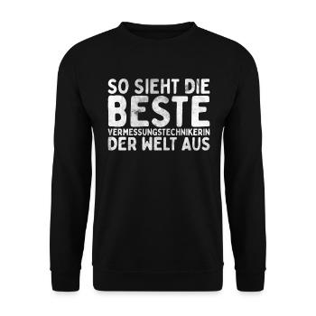 Vermessungstechniker Landvermesser Tolle - Unisex Pullover - Schwarz - Vorne - Alina (178cm) & Michal (187cm)
