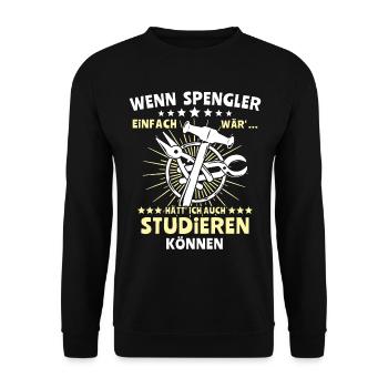 Spengler Bauspengler Spengeln - Unisex Pullover - Schwarz - Vorne - Alina (178cm) & Michal (187cm)