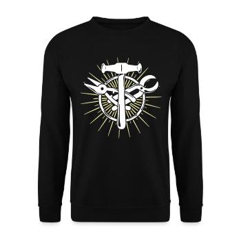 Spengler guild sign Bauspengler - Unisex Sweatshirt - black - Front - Alina (178cm) & Michal (187cm)
