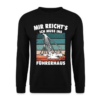Kranführer Kran Kranfahrer - Unisex Pullover - Schwarz - Vorne - Alina (178cm) & Michal (187cm)