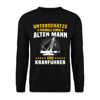 Kranführer Kran Kranfahrer - Unisex Pullover - Schwarz - Vorne - Alina (178cm) & Michal (187cm)