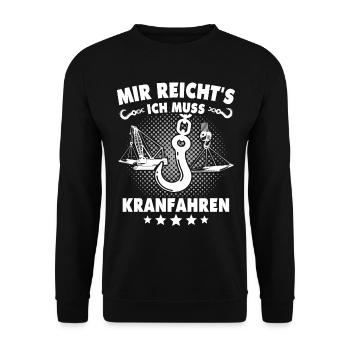 Kranführer Kran Kranfahrer - Unisex Pullover - Schwarz - Vorne - Alina (178cm) & Michal (187cm)