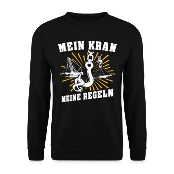 Kranführer Kran Kranfahrer - Unisex Pullover - Schwarz - Vorne - Alina (178cm) & Michal (187cm)