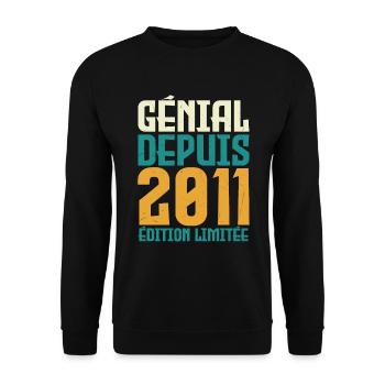 Génial depuis 2011 - Sweat-shirt Unisexe - noir - Devant - Alina (178cm) & Michal (187cm)