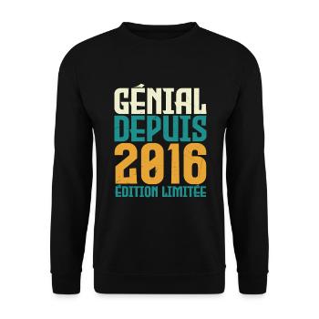 Génial depuis 2016 - Sweat-shirt Unisexe - noir - Devant - Alina (178cm) & Michal (187cm)