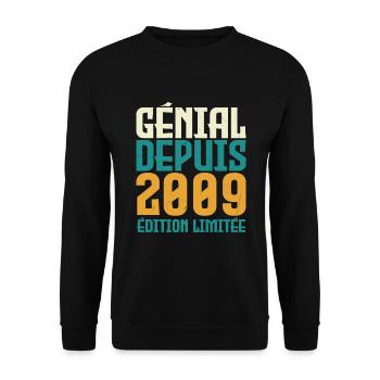 Génial depuis 2009 - Sweat-shirt Unisexe - noir - Devant - Alina (178cm) & Michal (187cm)