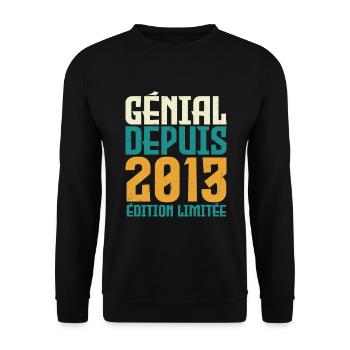 Génial depuis 2013 - Sweat-shirt Unisexe - noir - Devant - Alina (178cm) & Michal (187cm)
