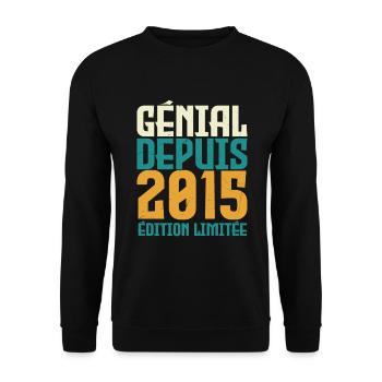 Génial depuis 2015 - Sweat-shirt Unisexe - noir - Devant - Alina (178cm) & Michal (187cm)
