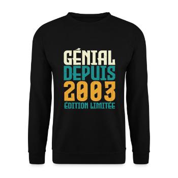 Génial Depuis 2003 - Sweat-shirt Unisexe - noir - Devant - Alina (178cm) & Michal (187cm)