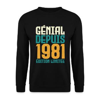 Génial depuis 1981 - Sweat-shirt Unisexe - noir - Devant - Alina (178cm) & Michal (187cm)
