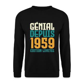Génial depuis 1959 - Sweat-shirt Unisexe - noir - Devant - Alina (178cm) & Michal (187cm)