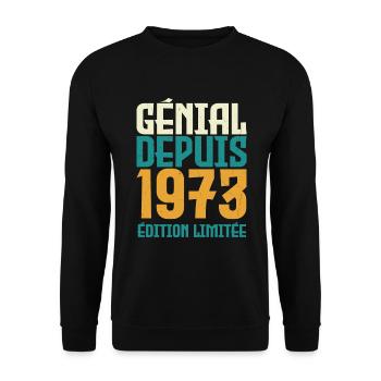 Génial depuis 1973 - Sweat-shirt Unisexe - noir - Devant - Alina (178cm) & Michal (187cm)