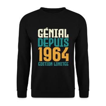 Génial depuis 1964 - Sweat-shirt Unisexe - noir - Devant - Alina (178cm) & Michal (187cm)
