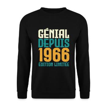 Génial depuis 1966 - Sweat-shirt Unisexe - noir - Devant - Alina (178cm) & Michal (187cm)