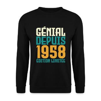 Génial depuis 1958 - Sweat-shirt Unisexe - noir - Devant - Alina (178cm) & Michal (187cm)