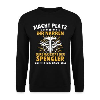 Spengler Spengeln Bauspengler - Unisex Pullover - Schwarz - Vorne - Alina (178cm) & Michal (187cm)