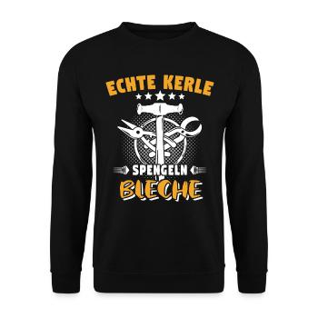 Spengler Spengeln Bauspengler - Unisex Pullover - Schwarz - Vorne - Alina (178cm) & Michal (187cm)