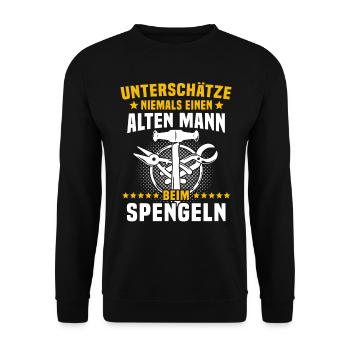 Spengler Spengeln Bauspengler - Unisex Pullover - Schwarz - Vorne - Alina (178cm) & Michal (187cm)