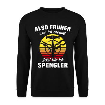 Spengler Spengeln Bauspengler - Unisex Pullover - Schwarz - Vorne - Alina (178cm) & Michal (187cm)